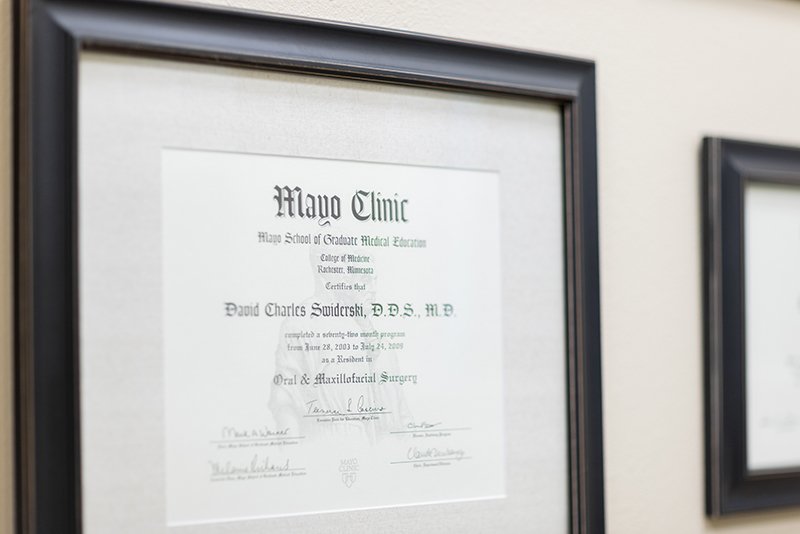 Dr. Certificado de David Swiderski de Mayo Clinic