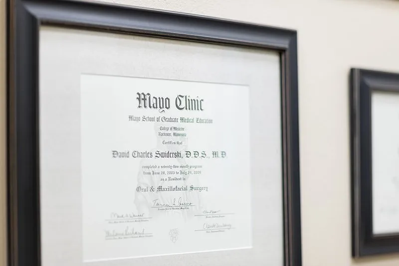 Dr. Certificado de David Swiderski de Mayo Clinic